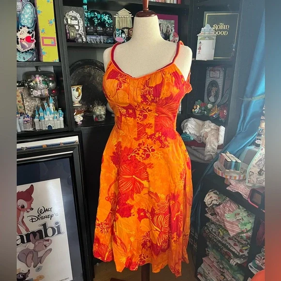 Deweese designs vintage size 15/16 orange swim/dress - Picture 1 of 9